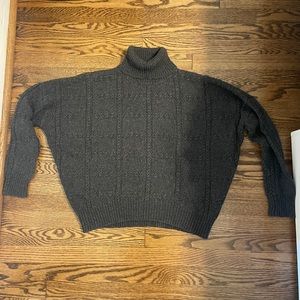Nili Lotan Grey cable knit turtleneck sweater